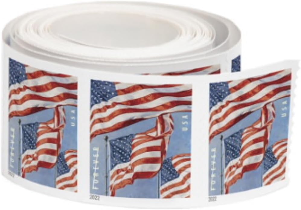100 Roll US Flag Postage Stamps B60806