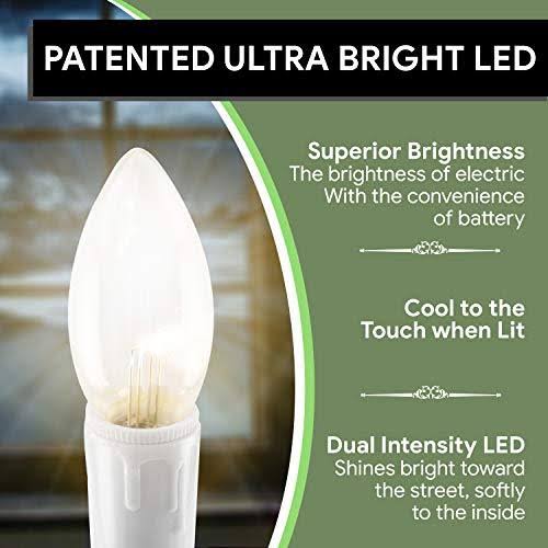 White Metal Base LED Window Candles with Timer, Battery Operated, Adjustable Height H93212