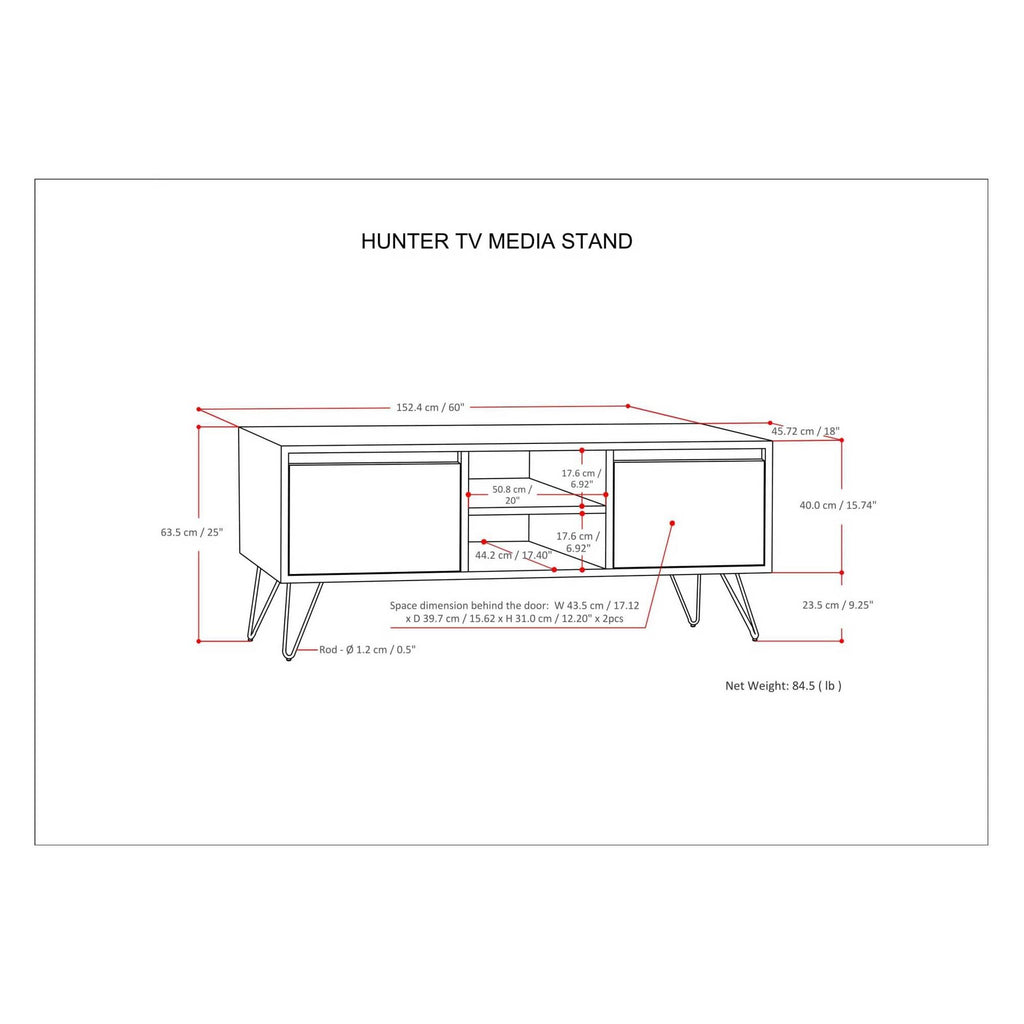 Natural Mango Wood and Metal TV Media Stand F2392