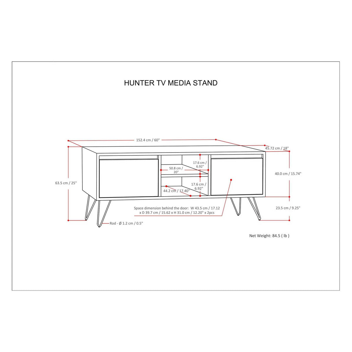 Natural Mango Wood and Metal TV Media Stand F2392