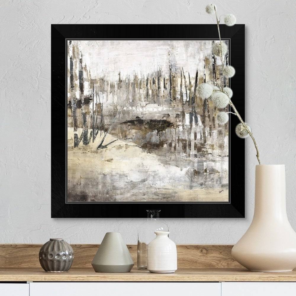 Black Framed Print Wood Square Rectangle 1 Piece 16 x 16 Includes Hardware G996605