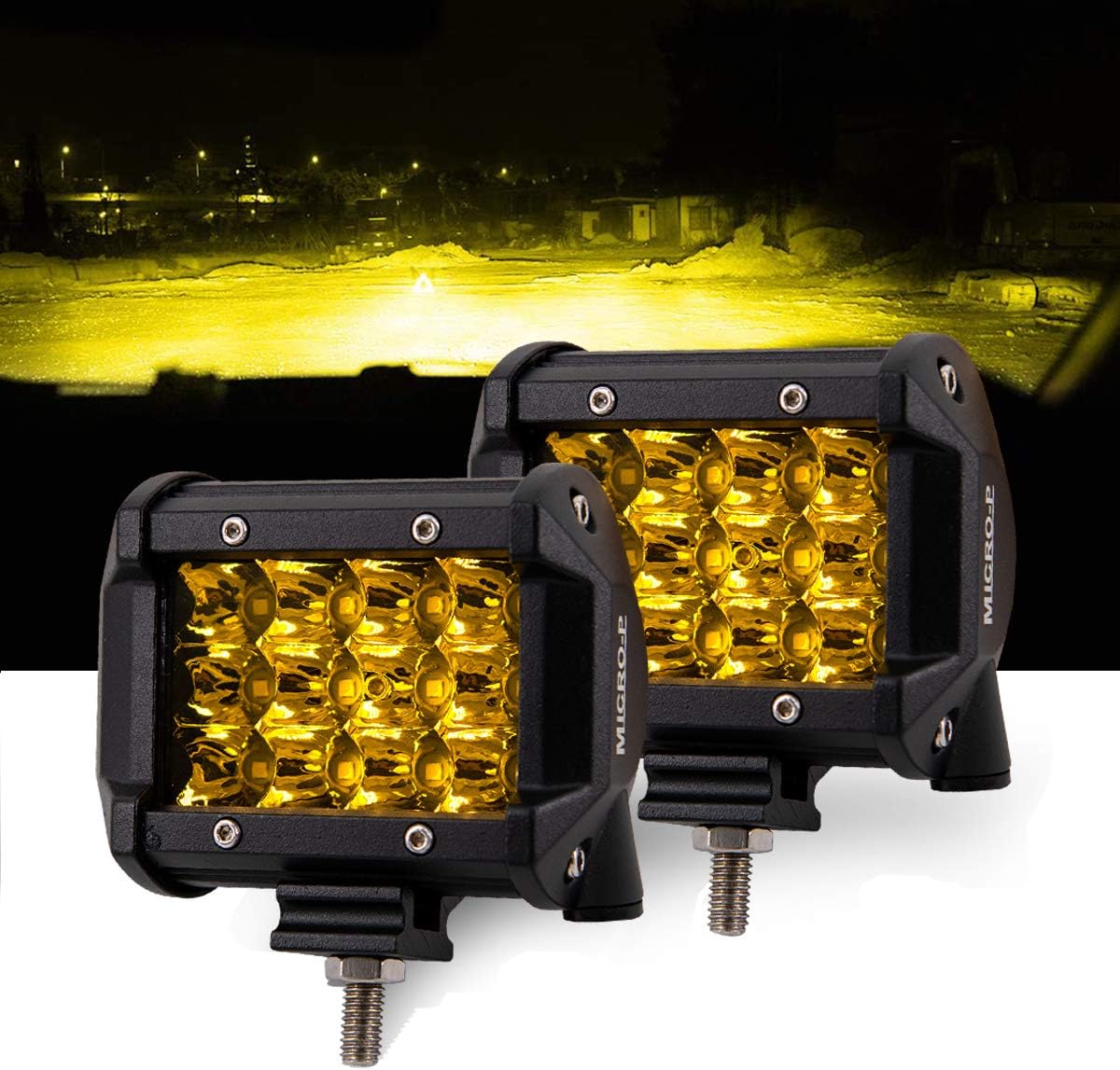 Amber 4 Inch 36W LED Work Lights 2 PCS Set X138