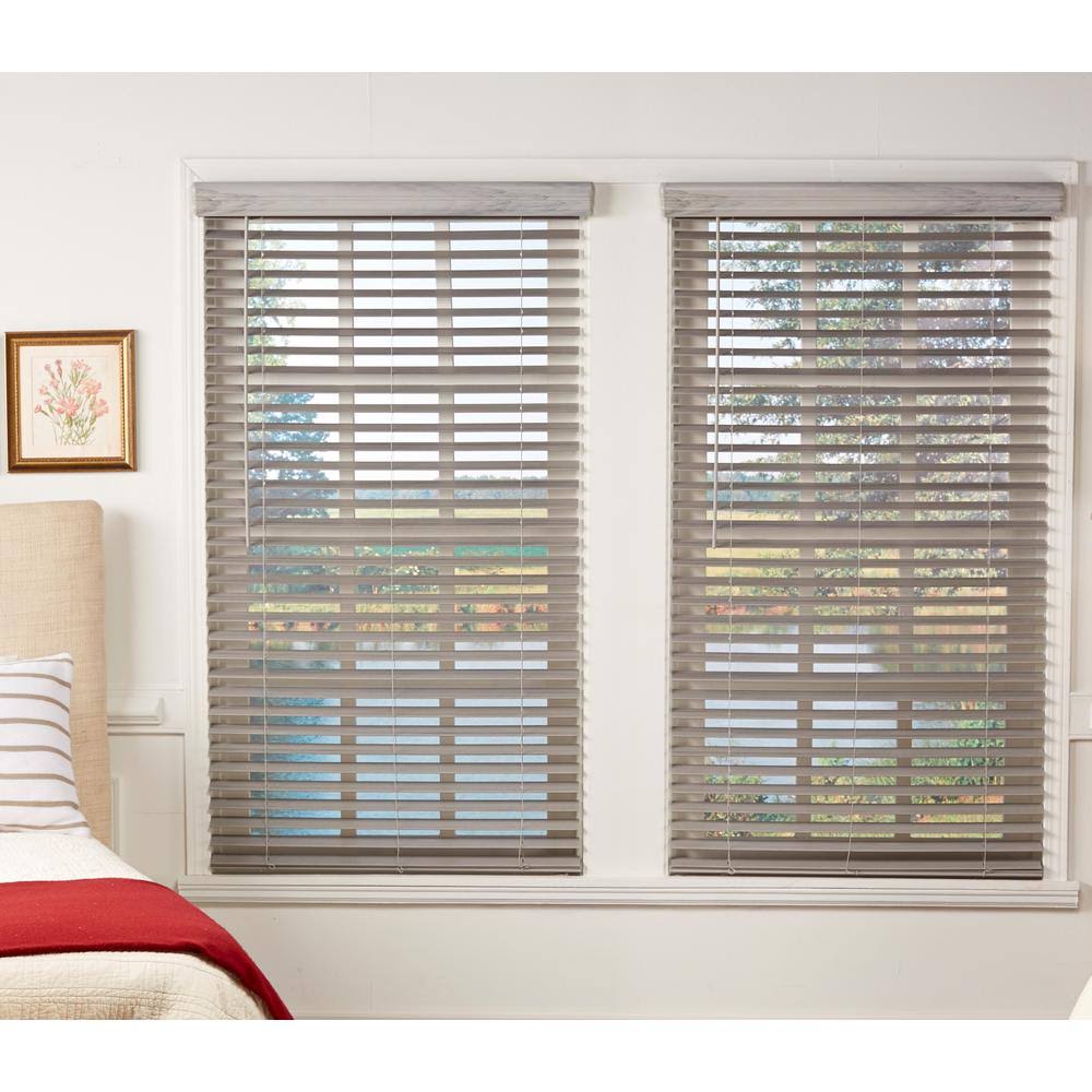 Cordless Room Darkening Faux Wood Blinds 68.25 in. W x 64 in. L W472