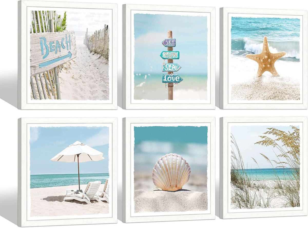 13''x13'' Framed Beach Shell Wall Art P7438