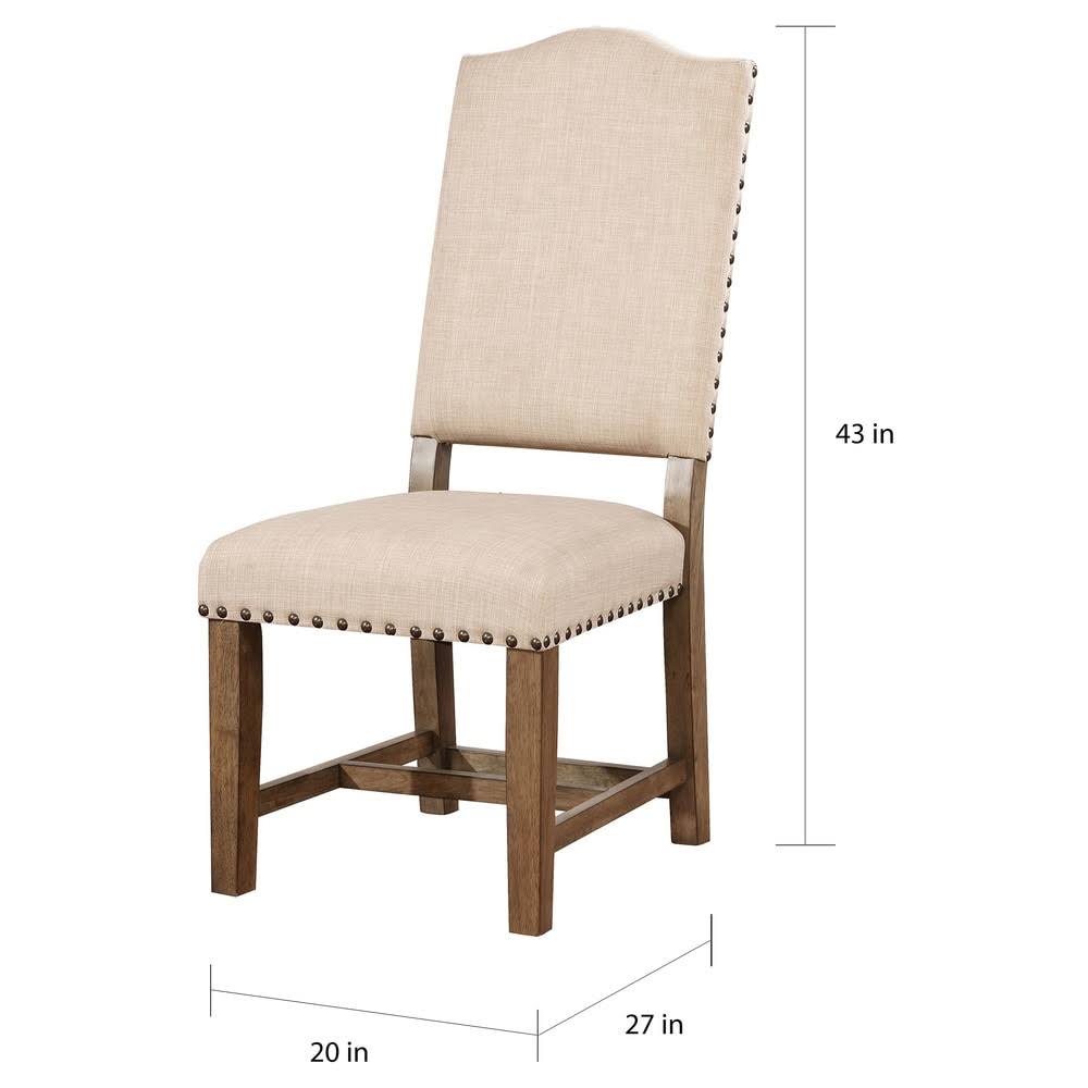 Rustic Oak Solid Wood Side Chairs Set of 2 V618734