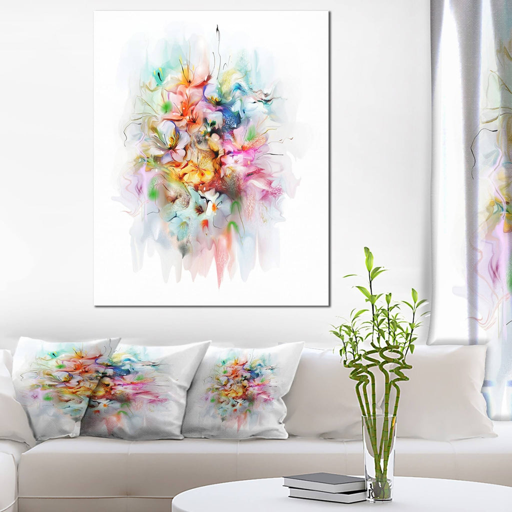 Watercolor Flowers Floral Canvas Art Print R28548