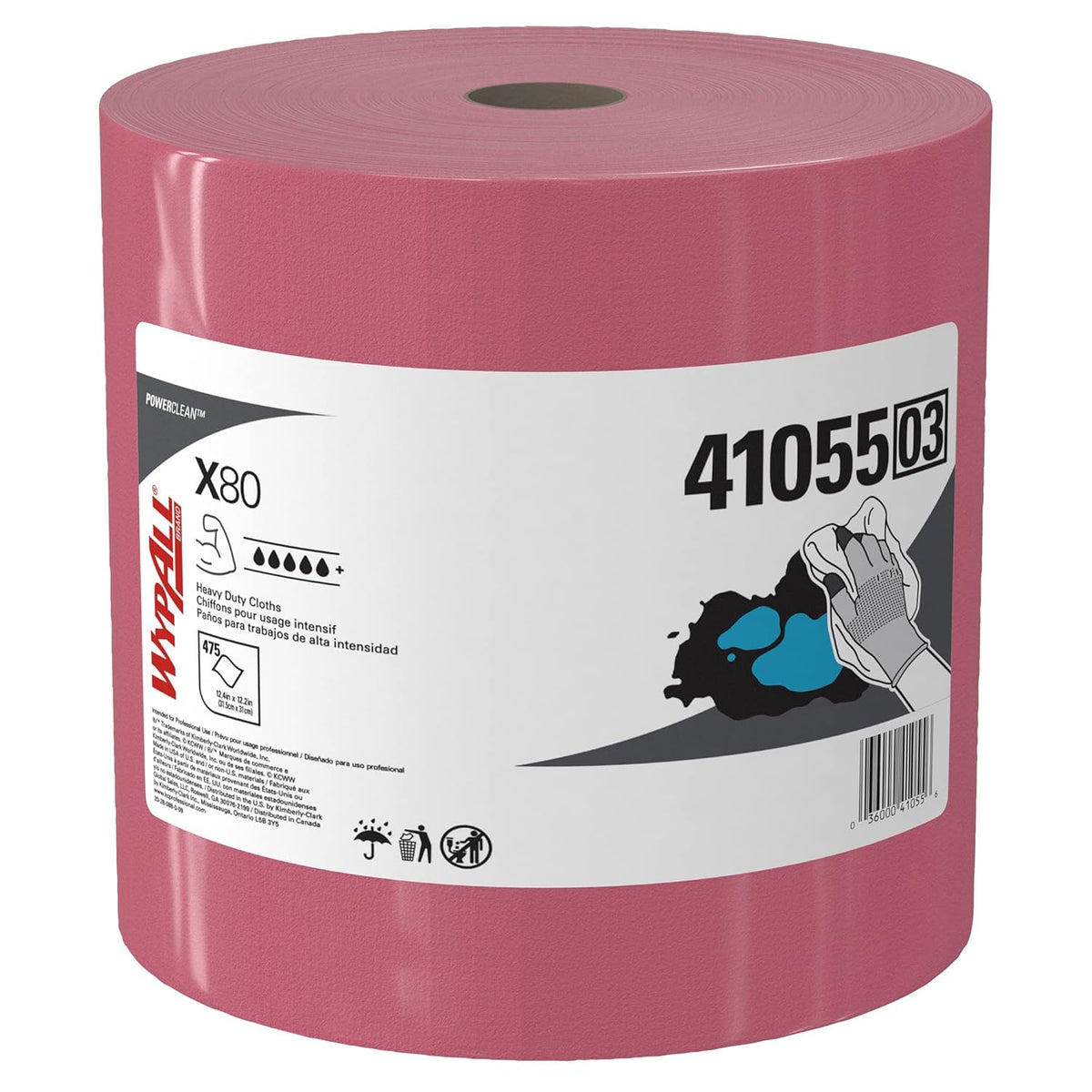 Red Heavy Duty Cloths Jumbo Roll, 475 Sheets B62625