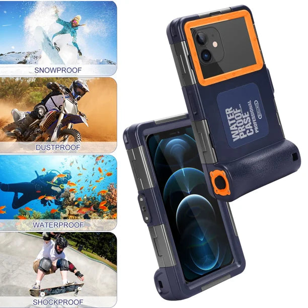 Waterproof Protective Case for Phones Up to 6.9 Inch with Lanyard H164