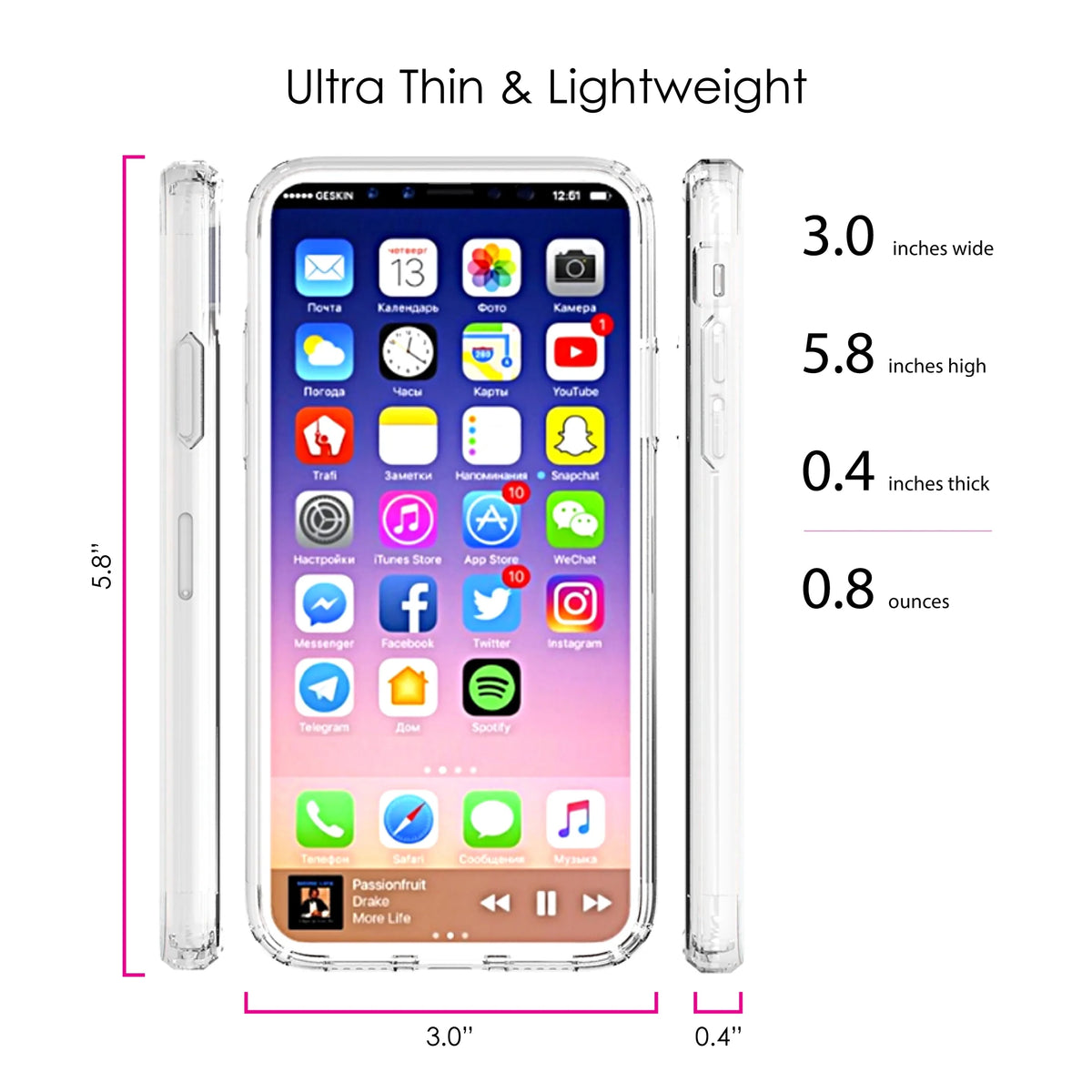 Clear Shockproof Hybrid Case for iPhone X / XS with TPU Bumper Acrylic Back Tempered Glass Screen Protector O99539