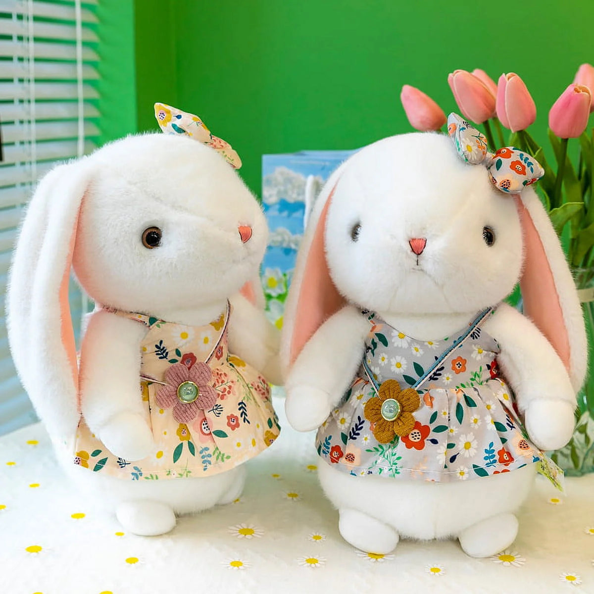 Easter Bunny Plush Stuffed Toy with Floppy Ears E75723