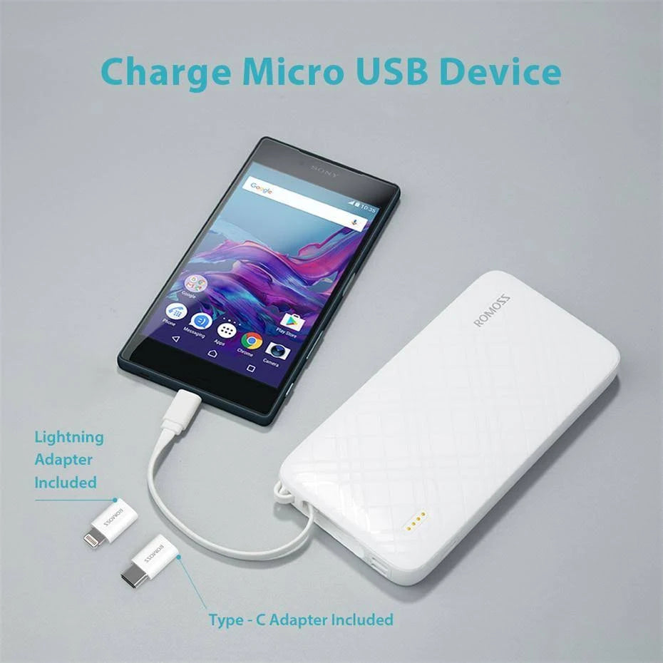 10000mAh Power Bank with Built-in Micro USB Cable T565