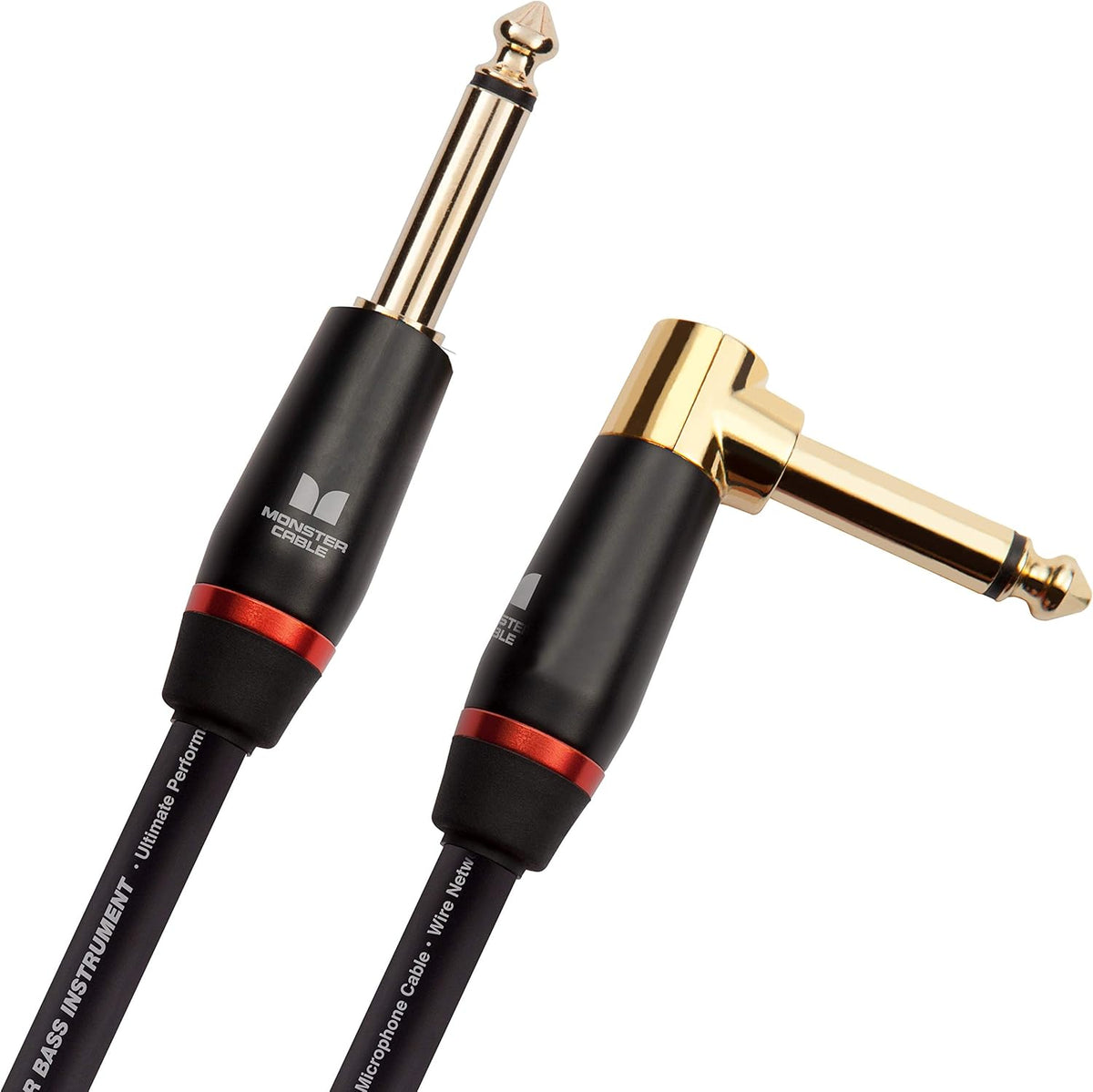 Monster Bass Instrument Cable - 12 ft - Right Angle to Straight H32399