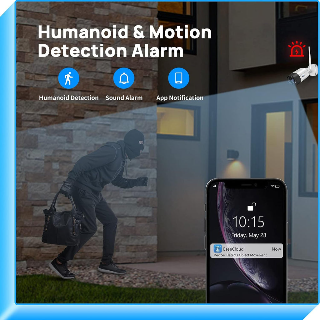 2K WiFi Security Camera System with 1TB Hard Drive U9452
