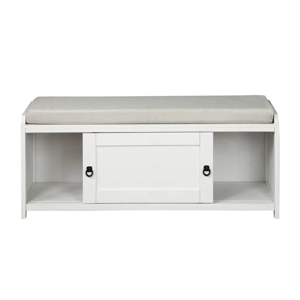 Black Wood Storage Bench with 2 Cabinets M260004