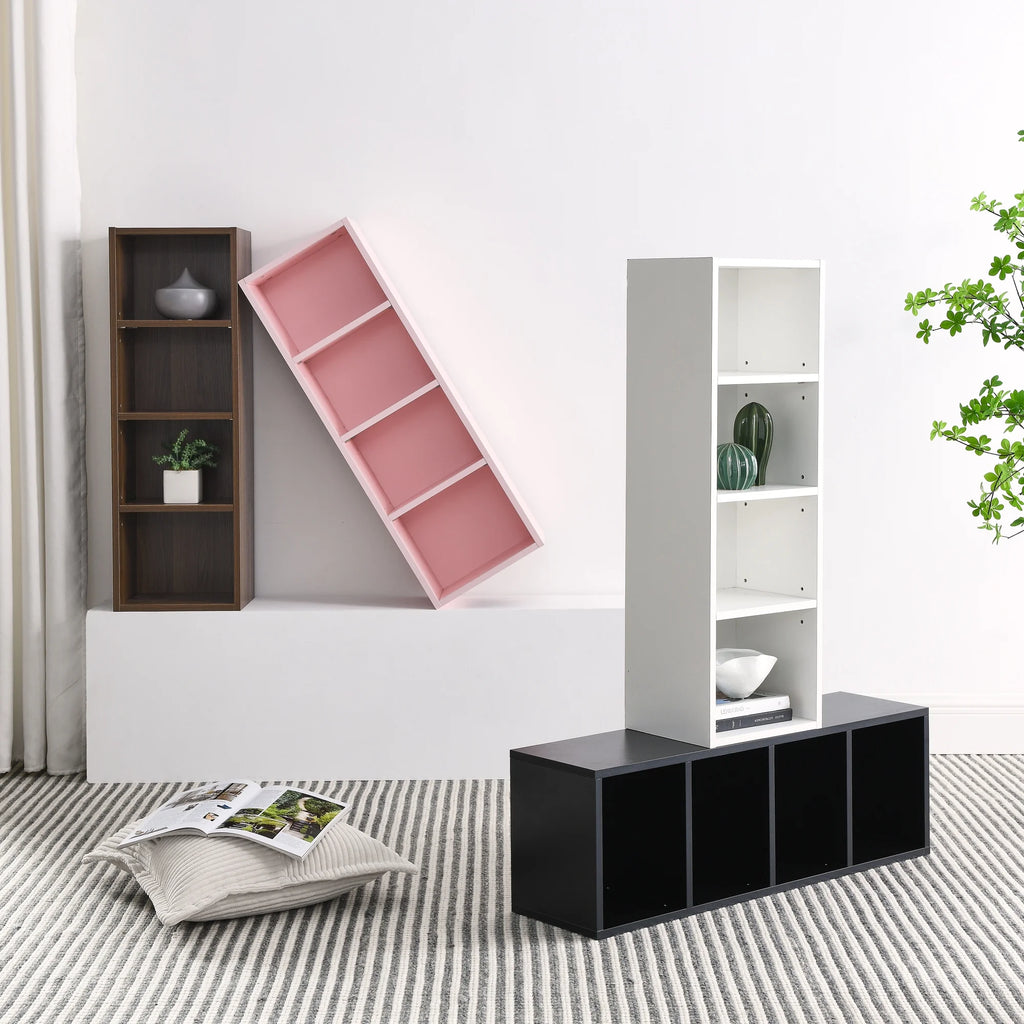 8-Tier Tall Narrow Bookcase with Adjustable Shelves H383