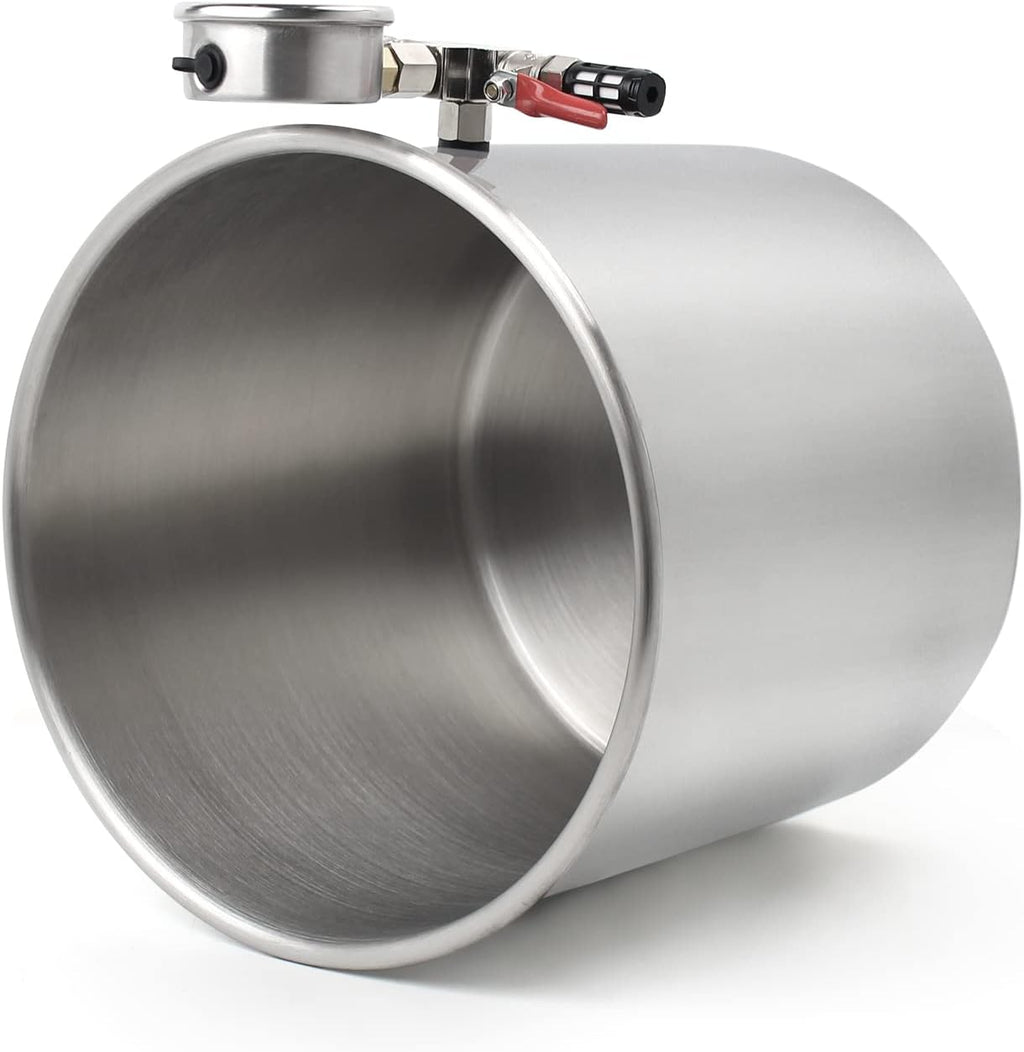 5 Gallon Stainless Steel Vacuum Chamber Kit with Tempered Glass Lid A1804