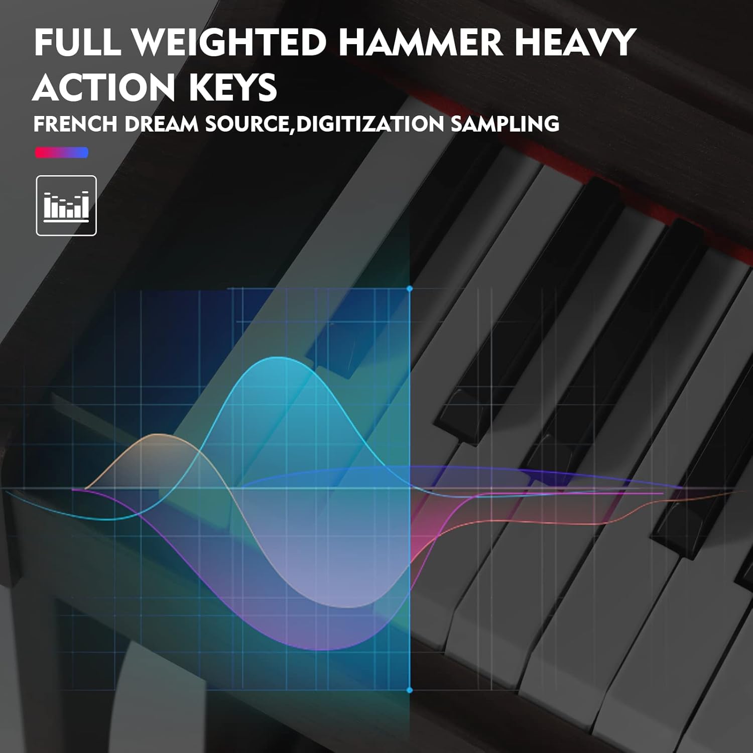 Brown 88 Key Weighted Hammer Action Digital Piano O882033
