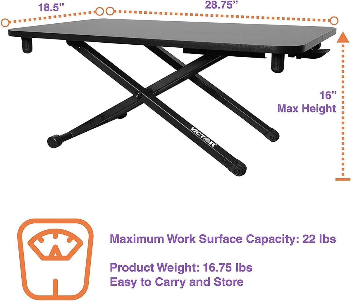 Adjustable Standing Desk, 29”x18.5, Black X8230