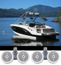 Dual 8" White 1600w Marine Wakeboard Tower Speaker Systems F403104