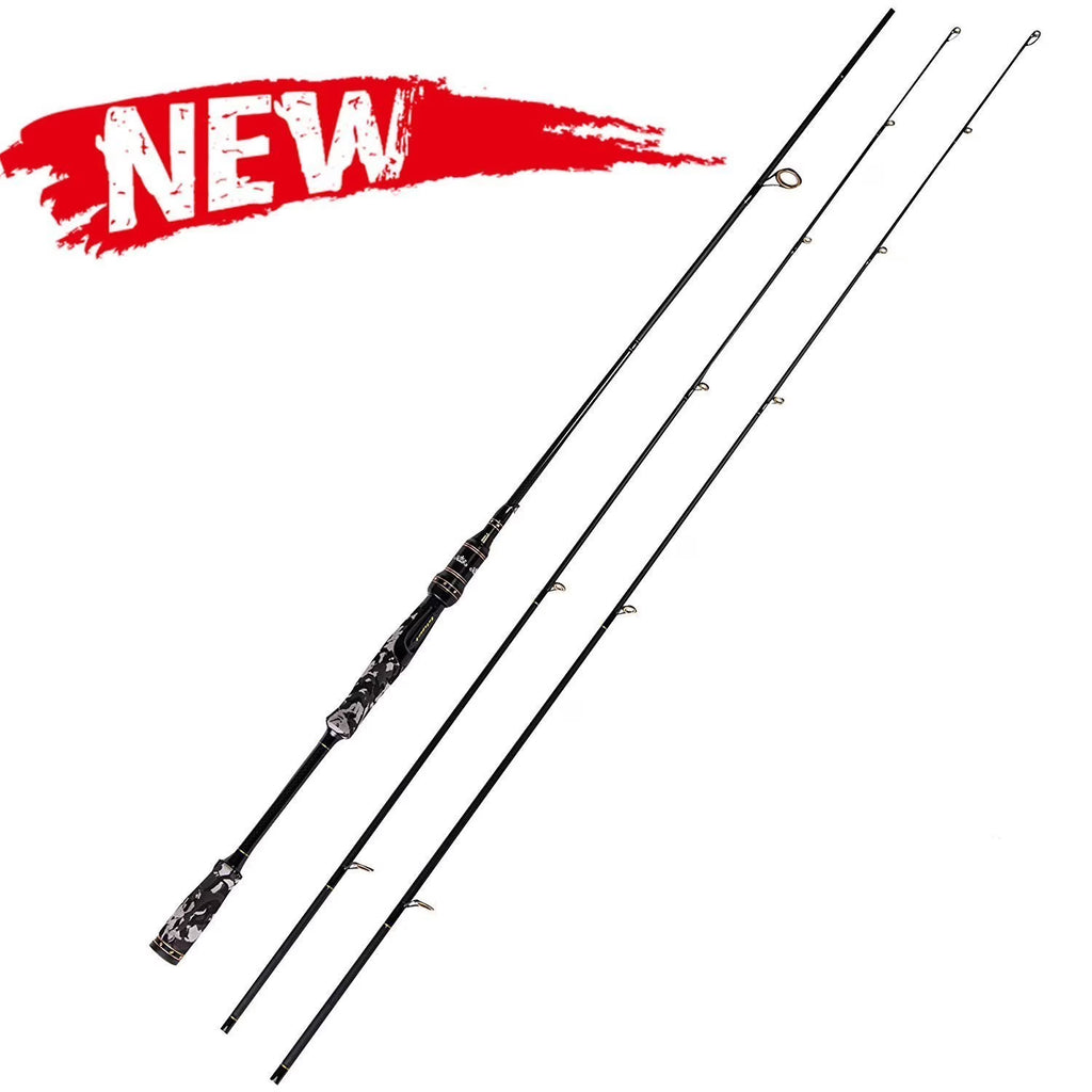 Camo 2-Piece 7-Feet Spinning Rod Carbon Fiber Spincasting Fishing Rod with 2 Tips V48604