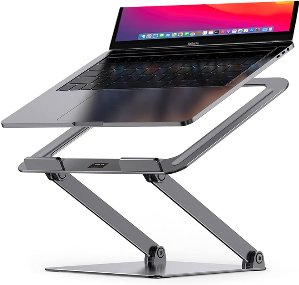 Swivel Adjustable Height Laptop Stand, 360° Rotating Computer Riser, Silver, Pack of 2 O880