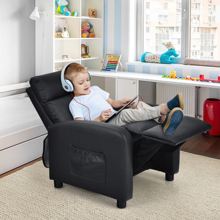 Ergonomic PU Leather Kids Recliner Lounge Sofa K8506