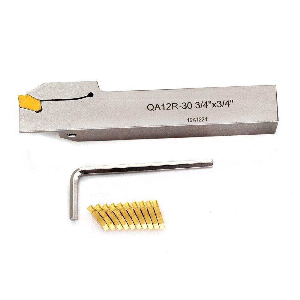 3/4 Indexable Lathe Grooving Parting Holder with 10 Pieces Carbide Inserts Z100