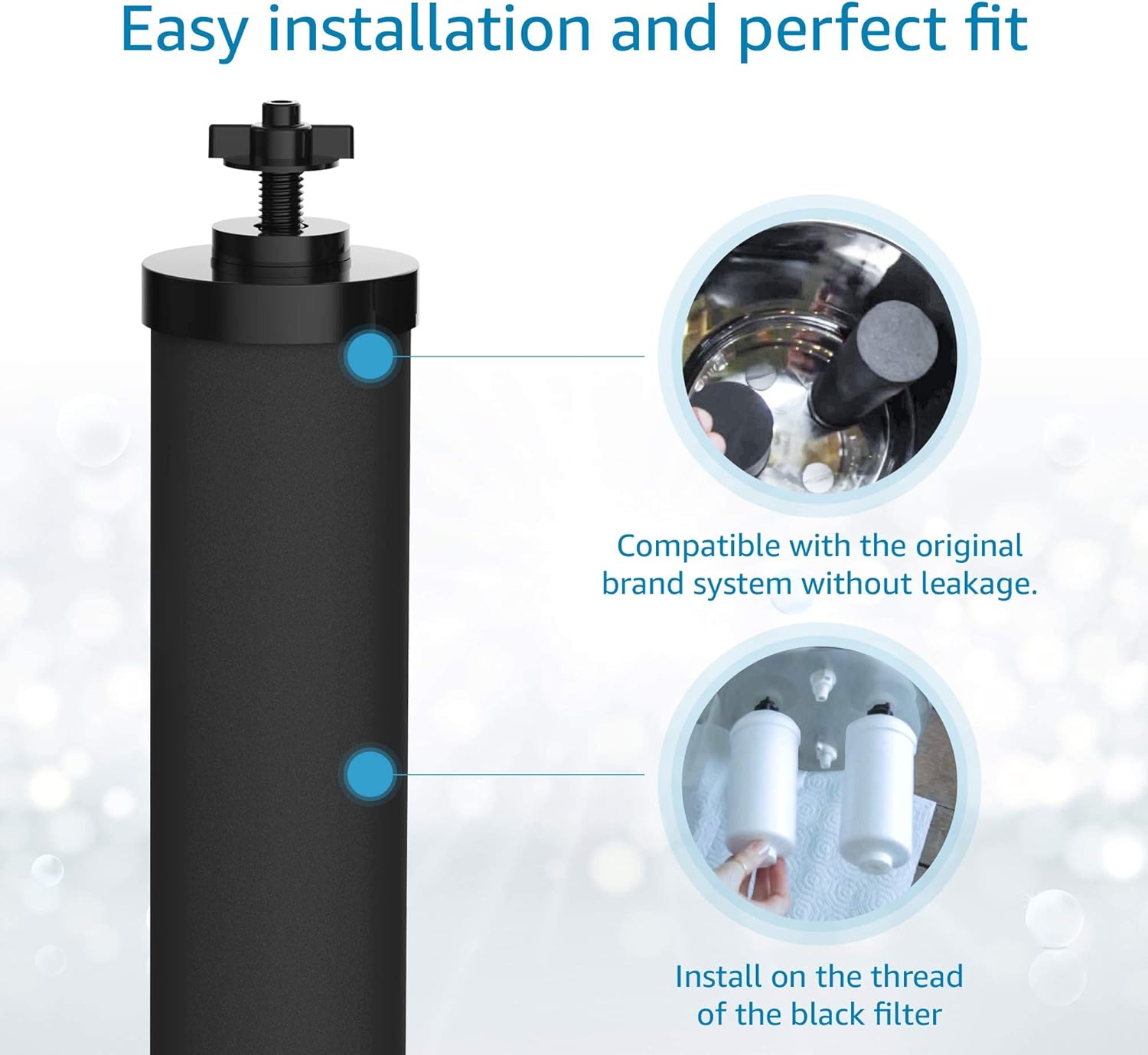 Black Purification Water Filter, Pack of 2 C23344