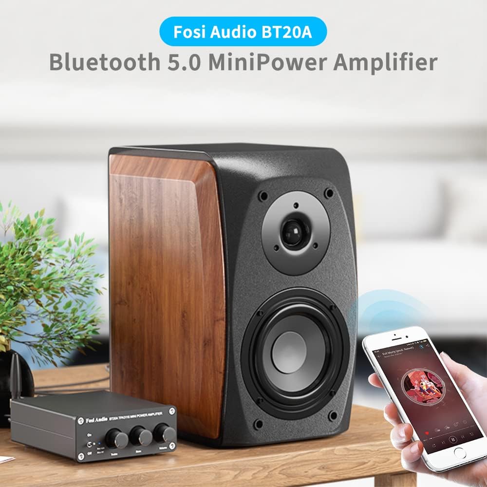 Bluetooth 5.0 Stereo Amplifier 100W x 2 with Power Supply, Pack of 2 Q42359
