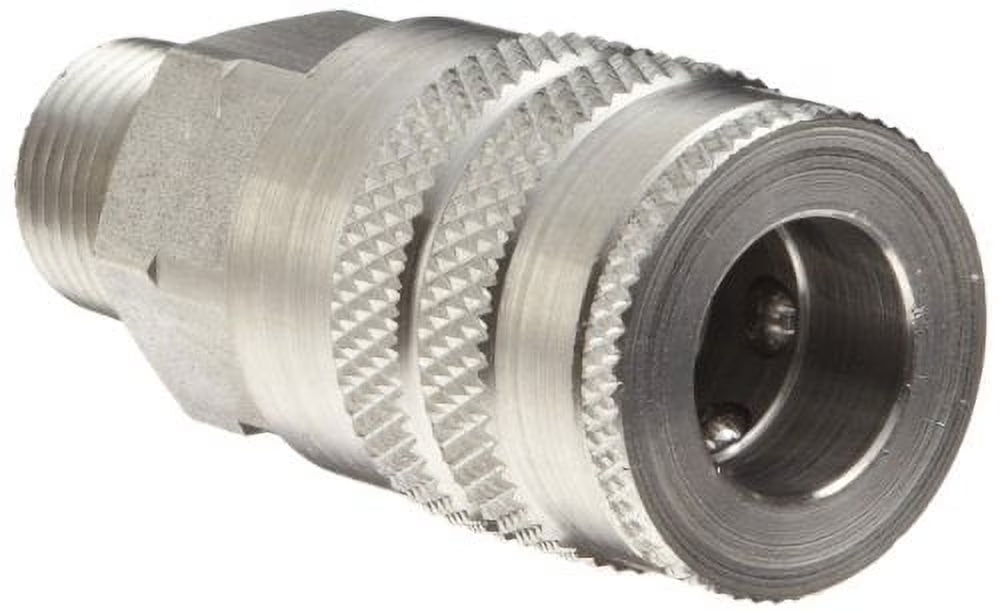 3/8" Coupling x 3/8" NPT Male Stainless Steel Quick-Connect Hose Fitting N376953