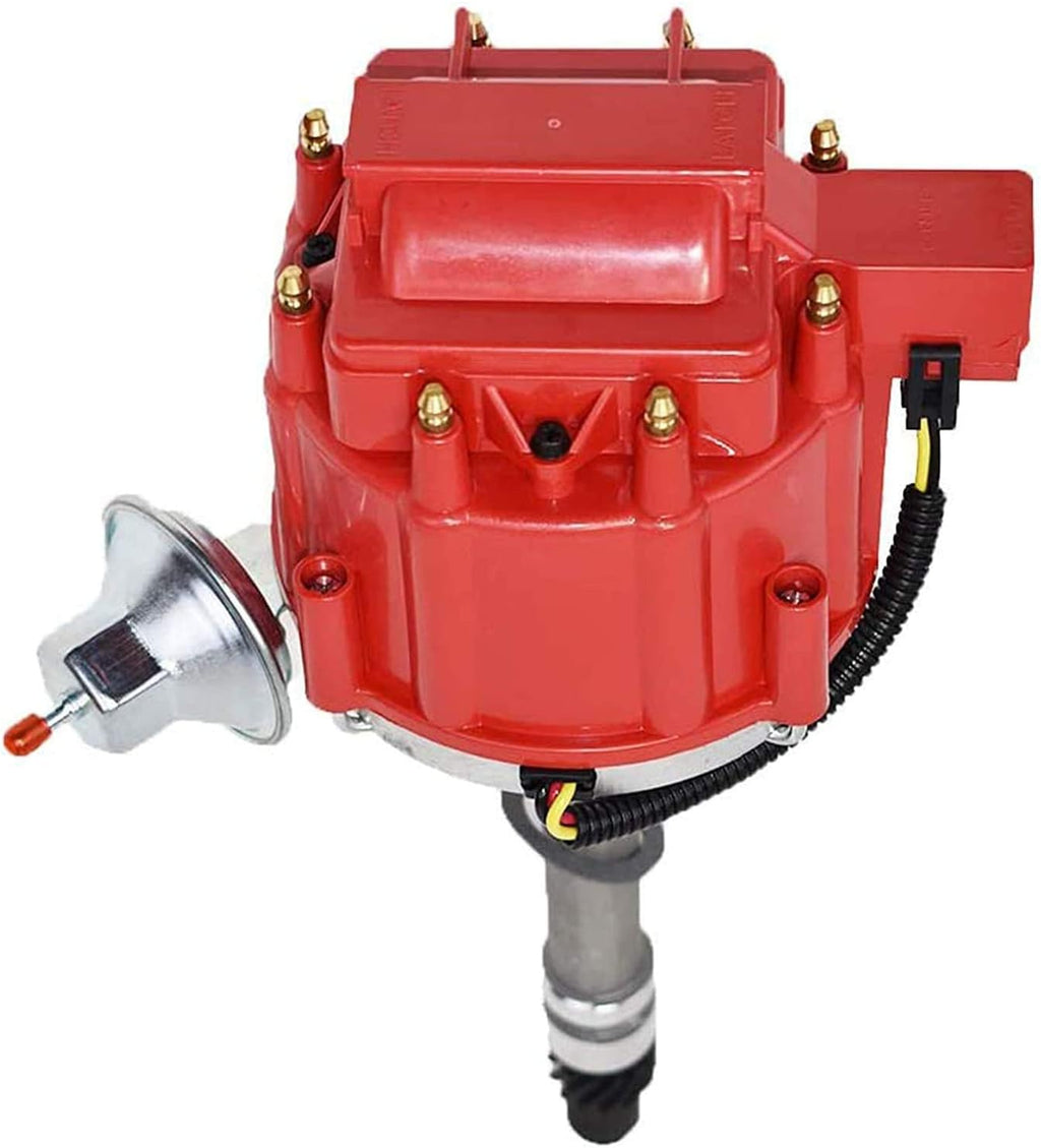 Red Cap HEI Distributor with Spark Plug Wires and Harness D74754