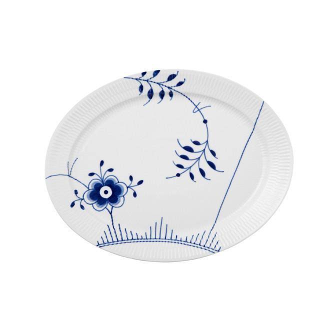 Blue Fluted Mega Oval Plate I392754