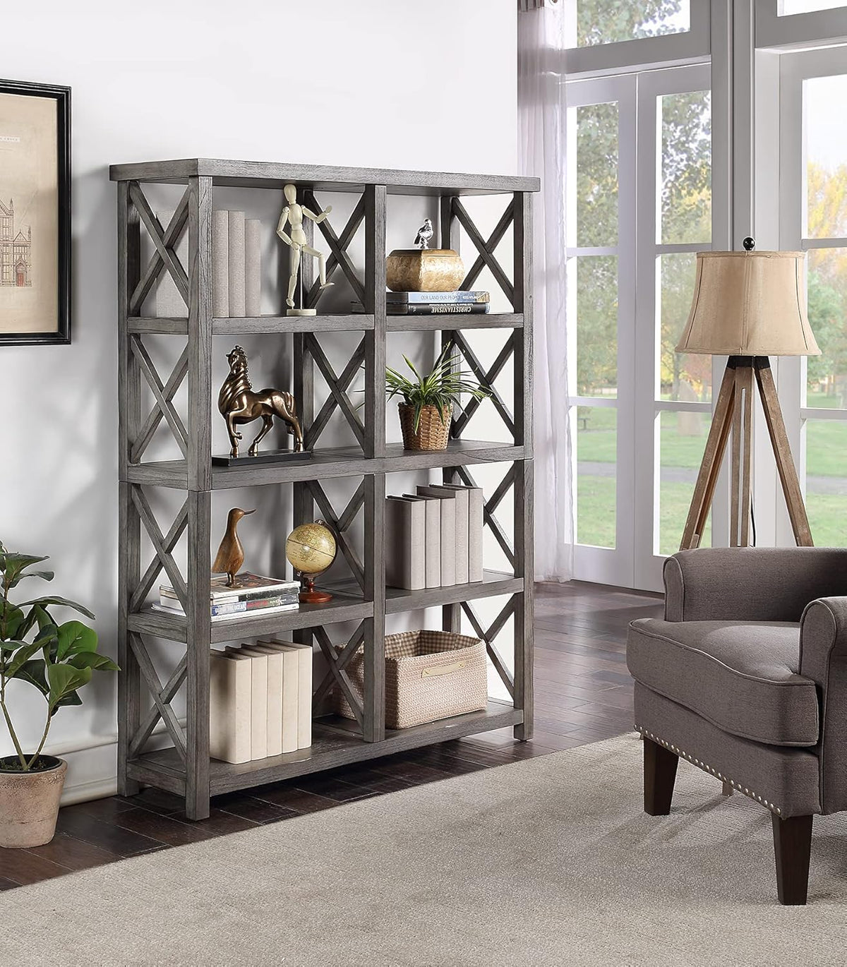 Coastal Sand Eight Shelf Tall Bookcase C7796