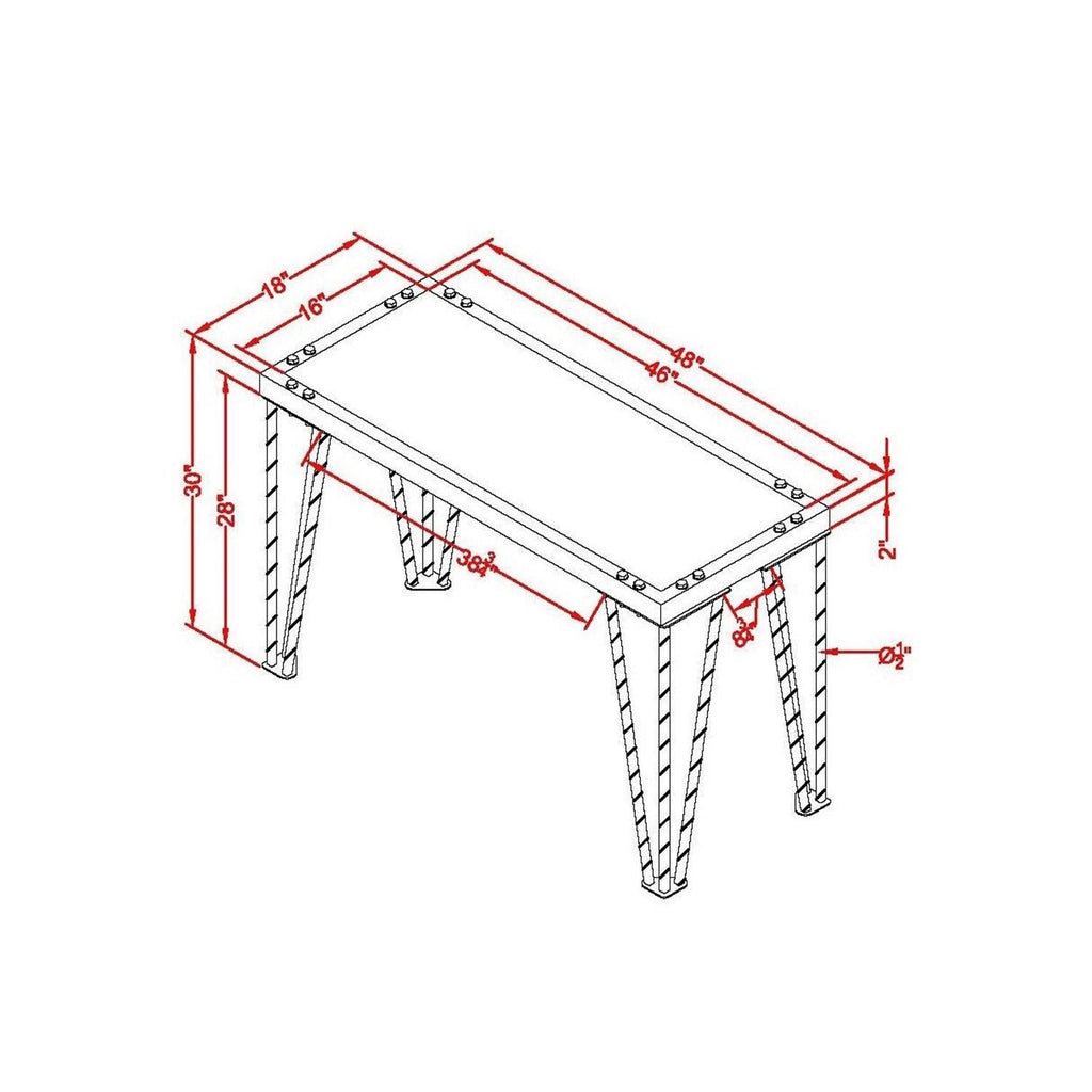 Industrial Black Wood Rectangle Sofa Table O4758