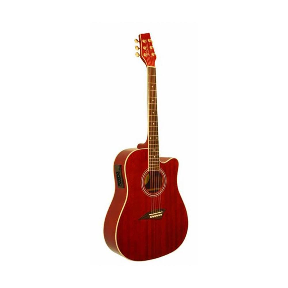 Transparent Red Acoustic Electric Guitar T313