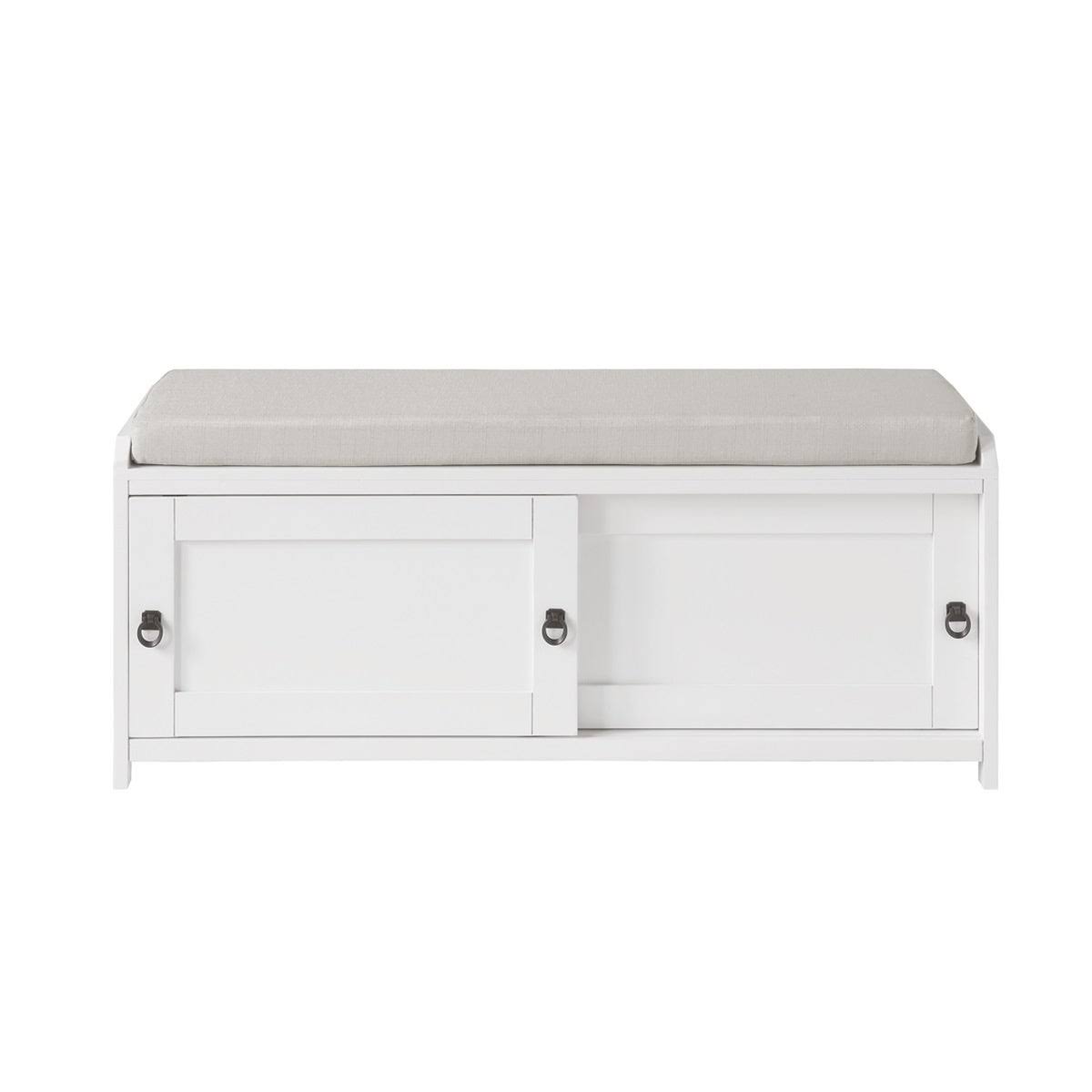 Black Wood Storage Bench with 2 Cabinets M260004