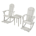 White 3 Piece Patio Adirondack Rocker Set A597241