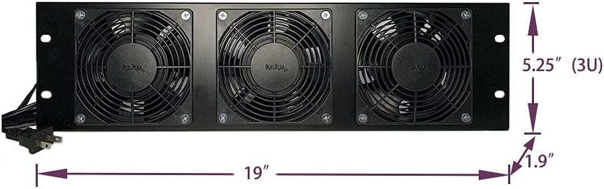 Rack Mount Fan Panel 3U, Pack of 2 W619