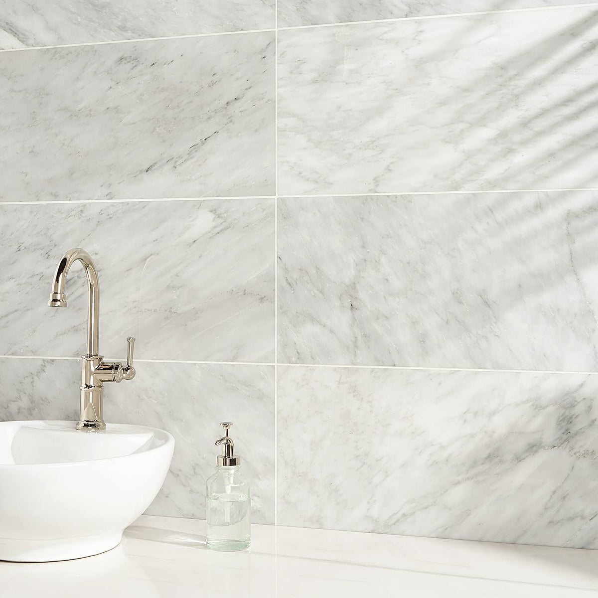 White 12x24 Polished Marble Tile H468550