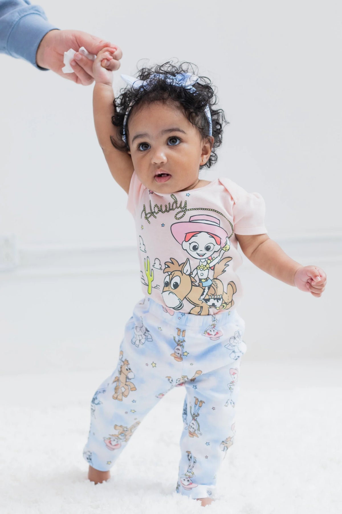 3 Piece Baby Girls Bodysuit Pants and Headband Outfit Set W342