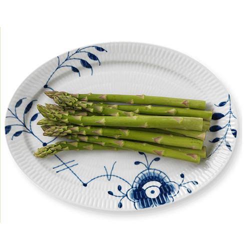 Blue Fluted Mega Oval Plate I392754