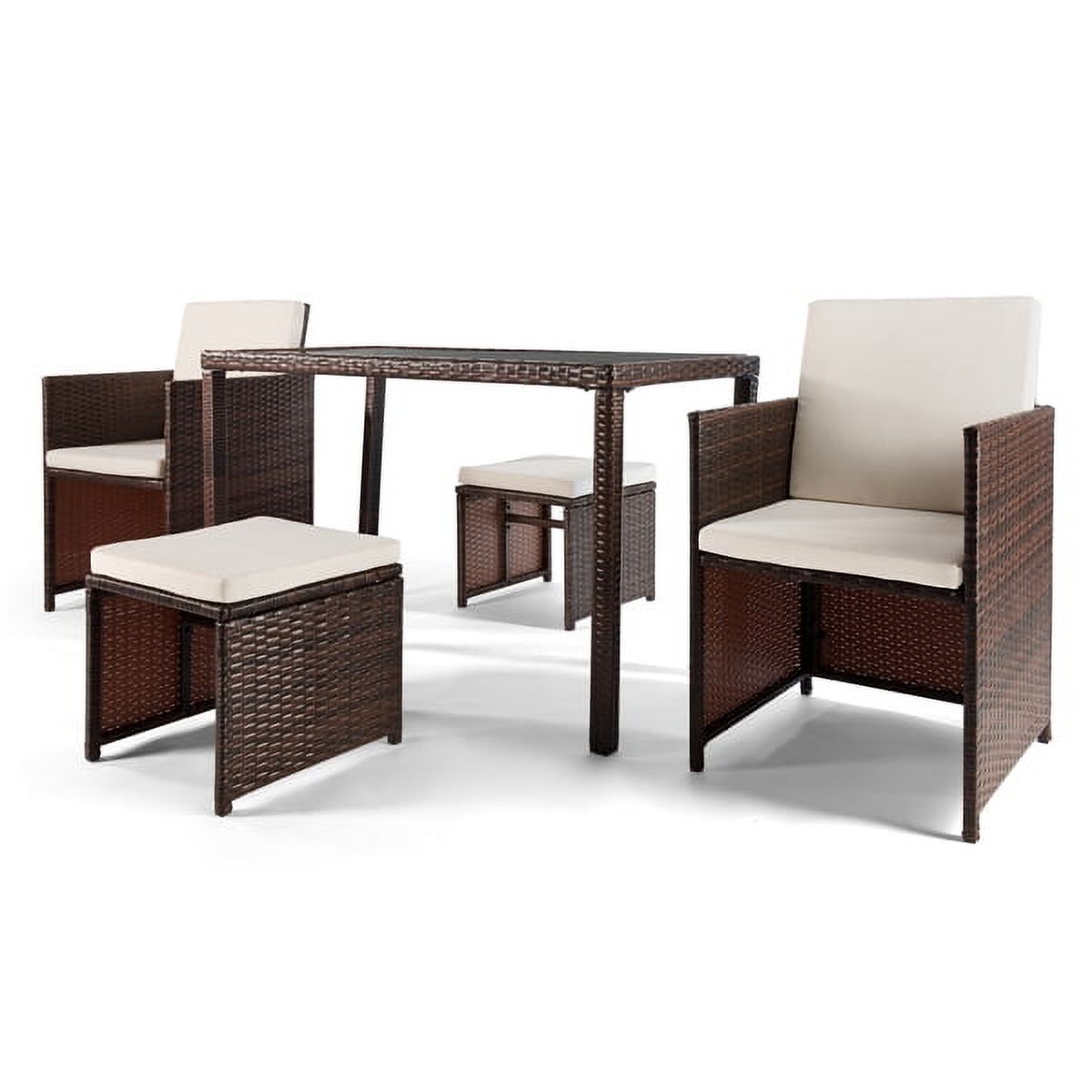 5-Piece PE Rattan Outdoor Dining Set U790541