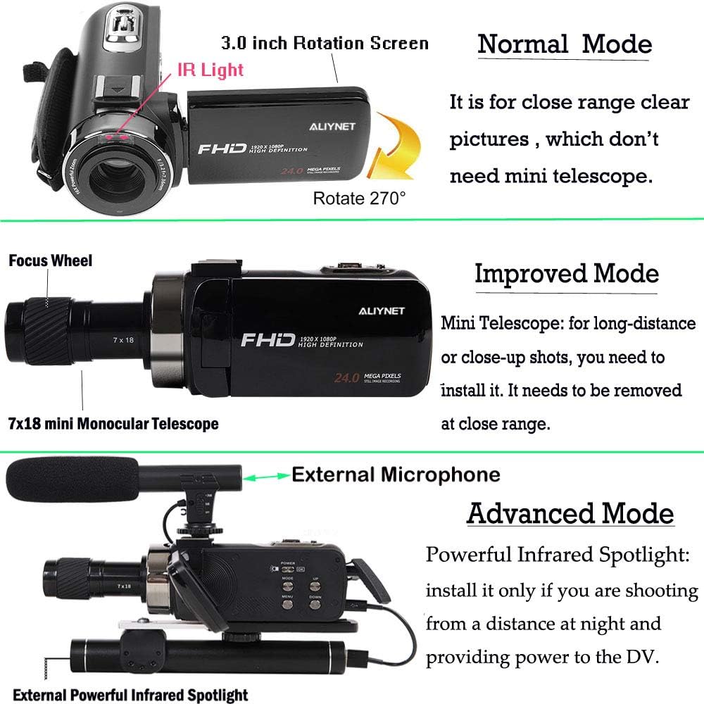Ultra IR Night Vision Camcorder with Mini Monocular and 32GB Card I32351