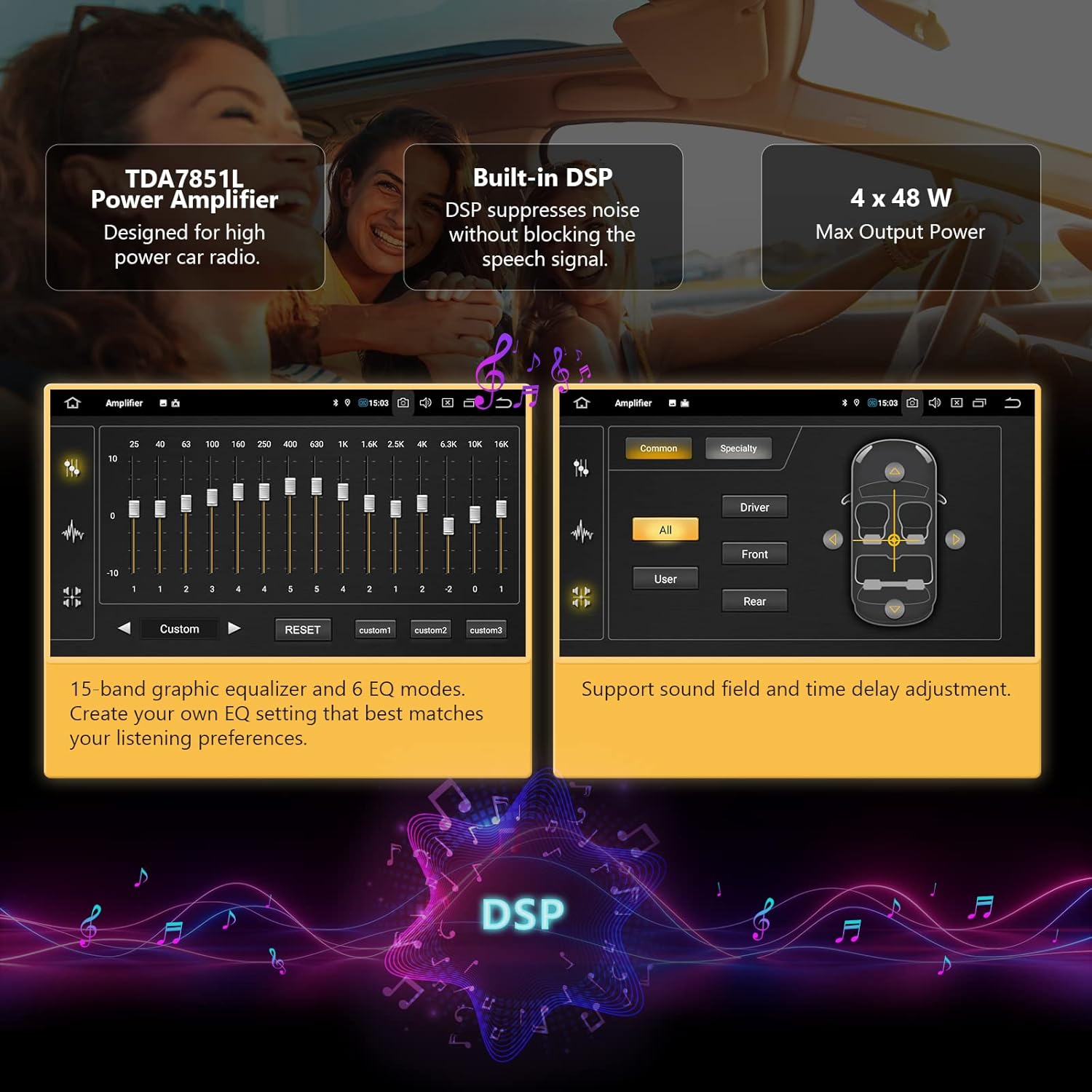 8 Inch Double Din Car Stereo Receiver with Bluetooth 5.0 L27046