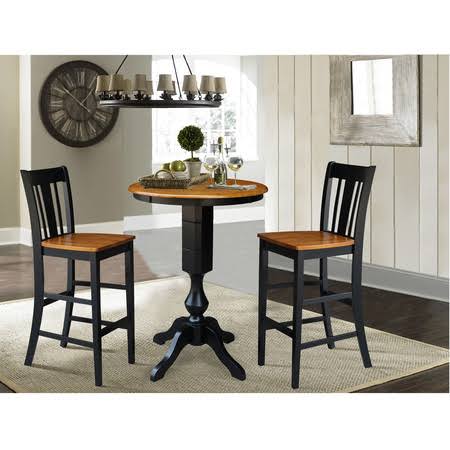 Round Pedestal Bar Height Table with 2 Bar Height Stools X4380