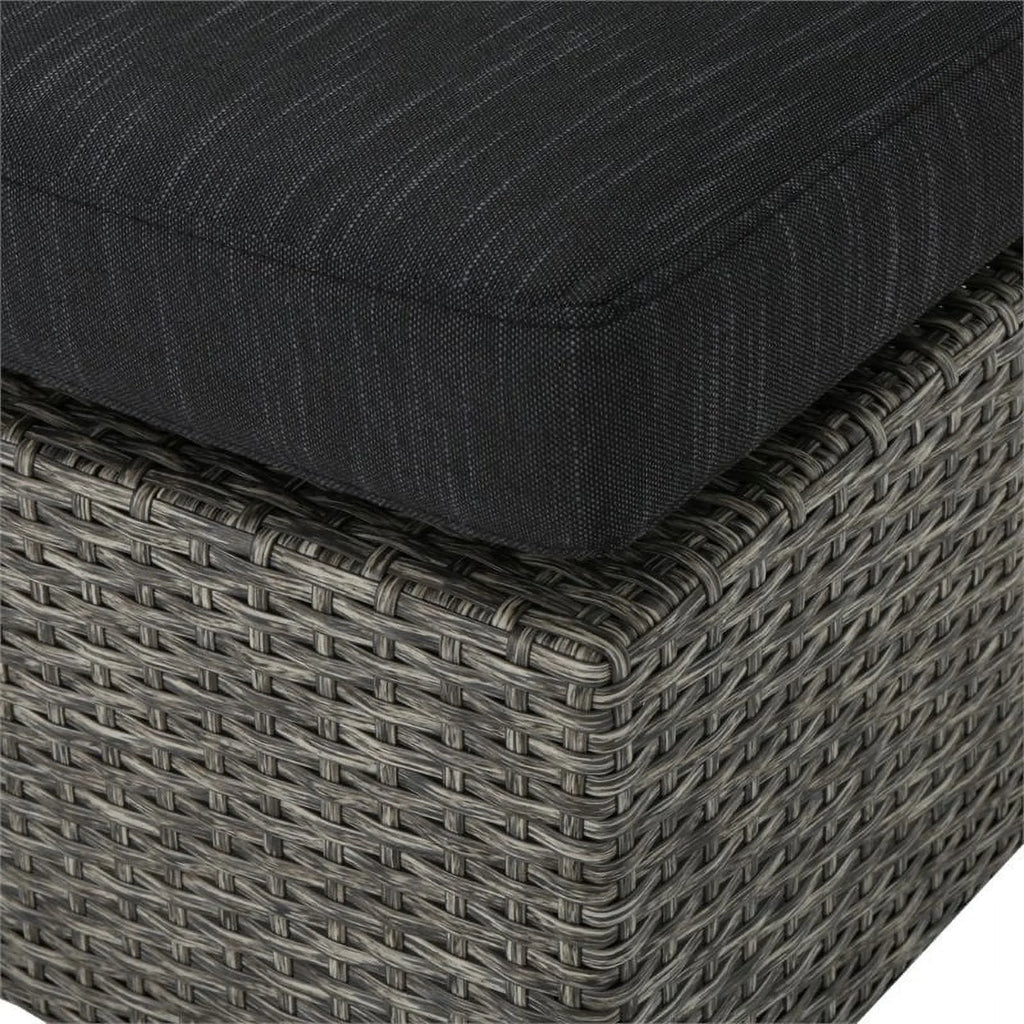 3 Piece Outdoor Wicker Sectional Sofa Set in Black D277