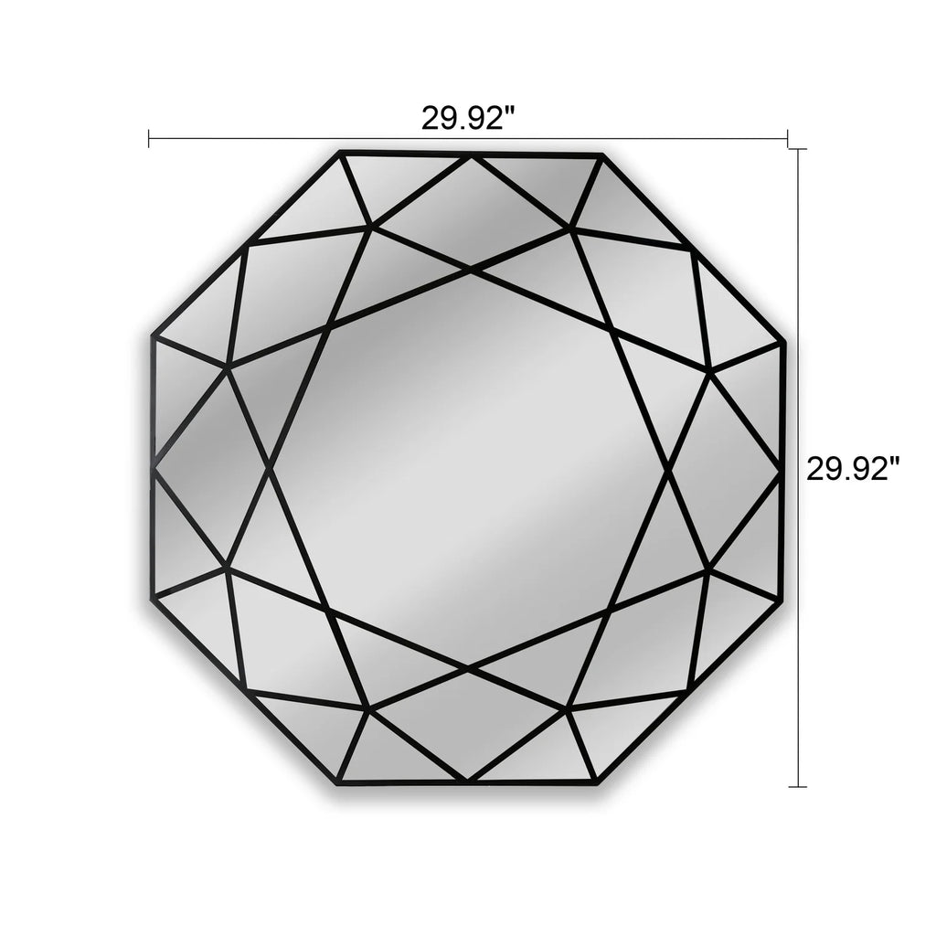 Black Octagon Framed Wall Mirror H739