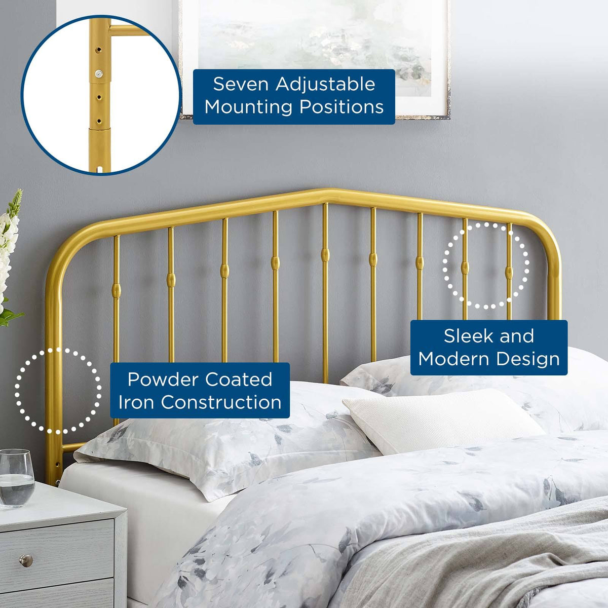 Black Queen Metal Headboard K434951