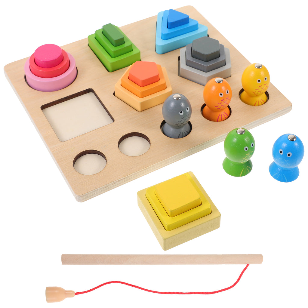 Wooden Shape Puzzle Color Sorting Block Playset Y2935
