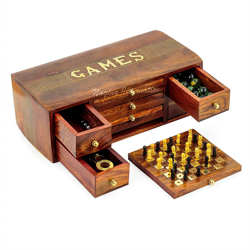 4 in 1 Multi Games Wooden Box E778597